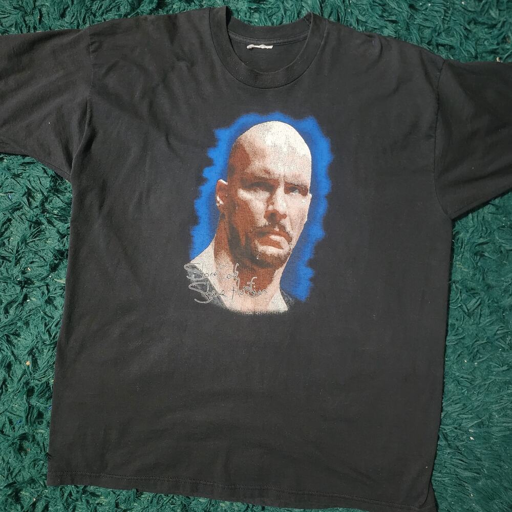 Vintage Stone Cold Steve Austin WWF Wrestling Graphic Tee Black